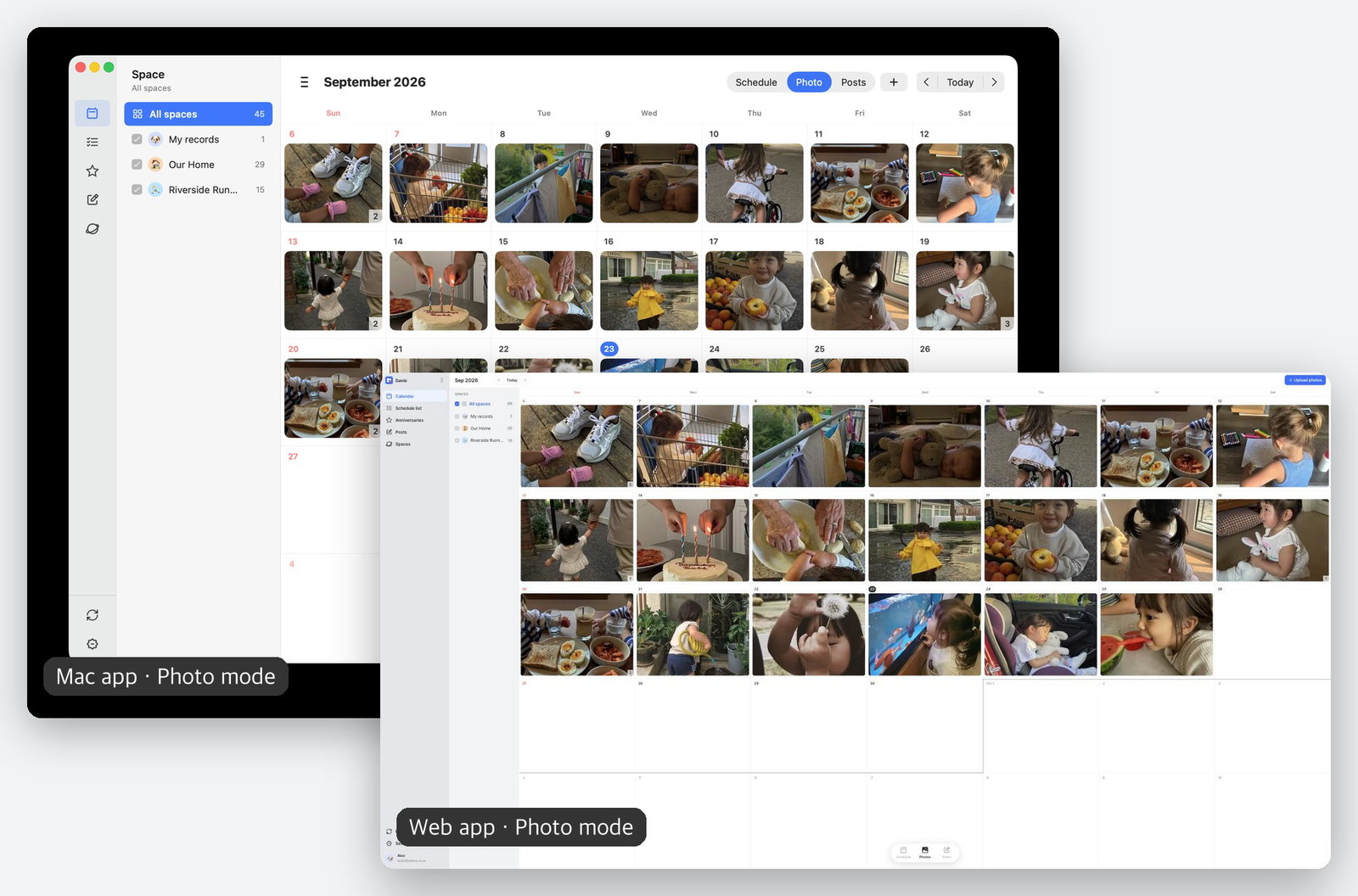 The photo mode looks the same on the Mac app and browser.